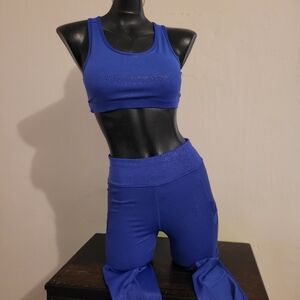 Purple Athletic Sports Bra and Leggings Set